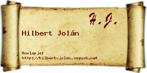 Hilbert Jolán névjegykártya